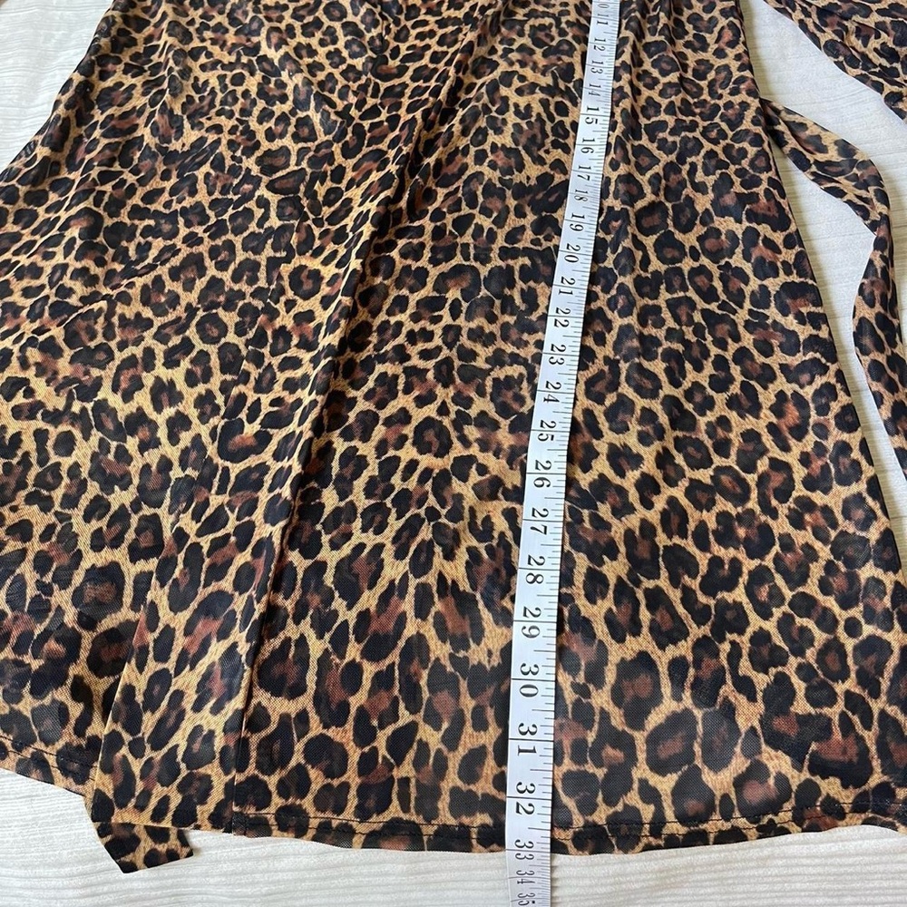 OHS Leopard Print Mesh Robe - Picture 6 of 8